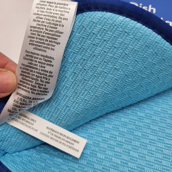 H For Happy Hanukkah Dish Drying Mat 16"x18" Blue & White Absorbent Kitchen - Picture 8 of 10